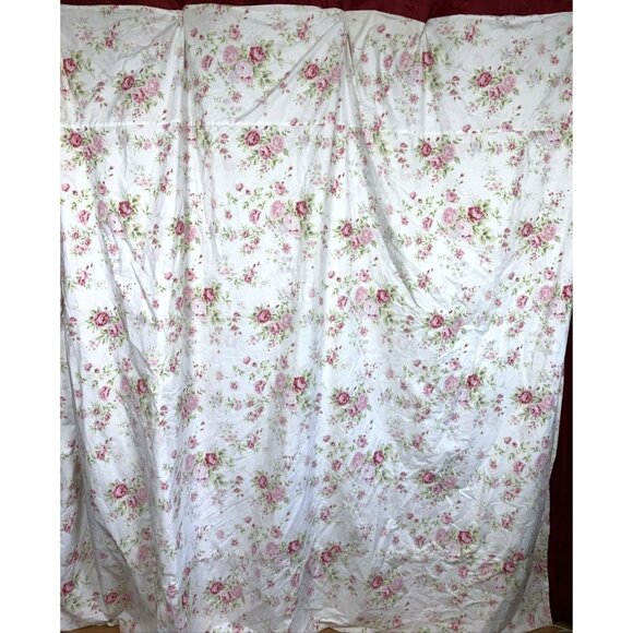 Full Queen Sz Rachel Ashwell Shabby Chic White w Roses Duvet Cover - Picture 1 of 5